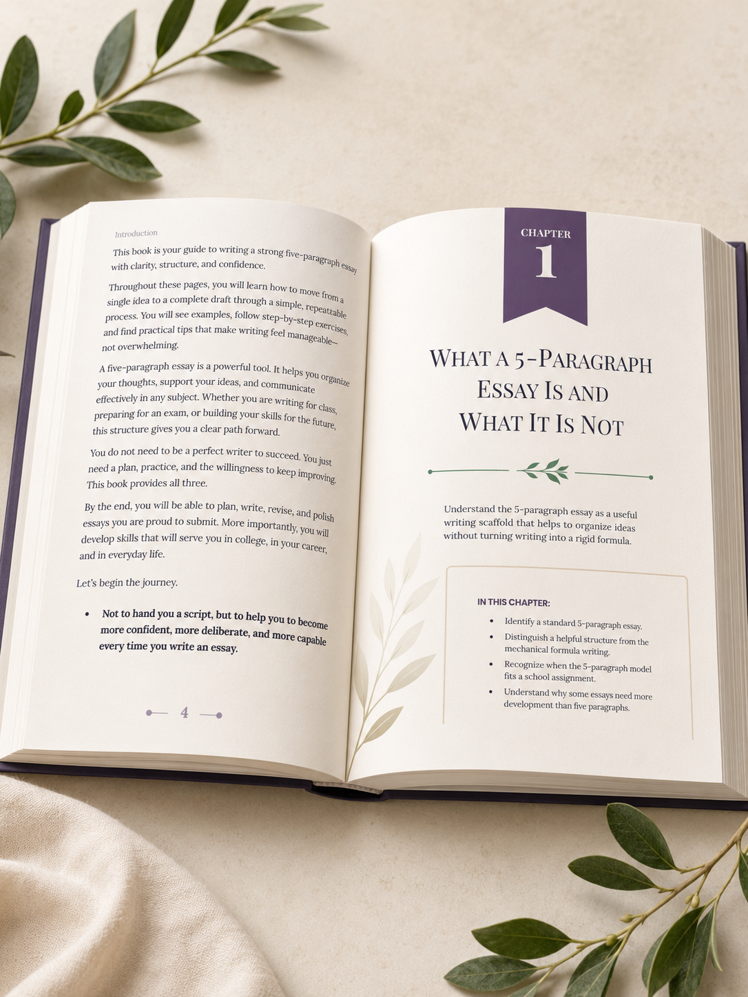 Open chapter spread from How to Write a 5-Paragraph Essay